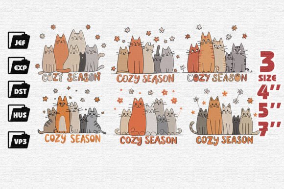 Review: Cozy Fall Cat Embroidery Set for Etsy
