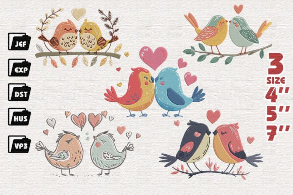 Review: Set of 5 Couple Love Birds Embroidery