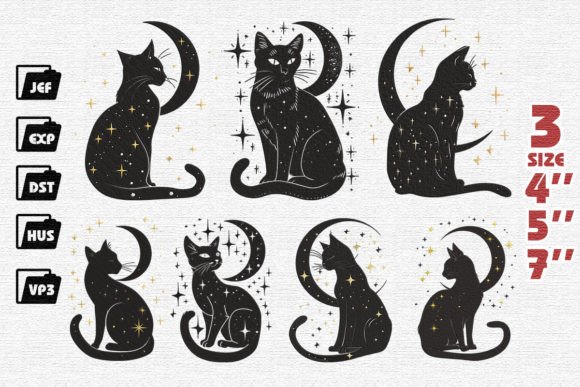 Review: Set of 7 Mysterious Cat Embroidery for Apparel