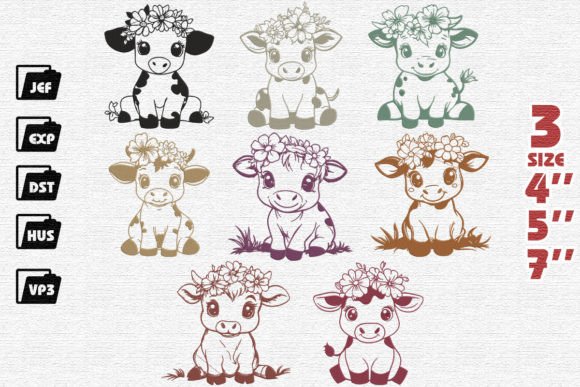 Review: Set of 8 Baby Cow Embroidery for Boutiques