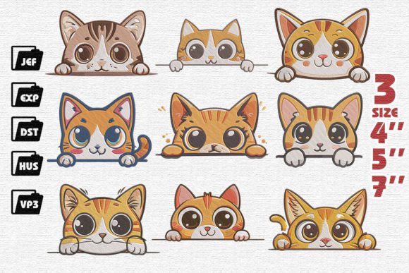 Review: Set of 9 Cute Cat Peeking Embroidery for Boutique Sweatshirts